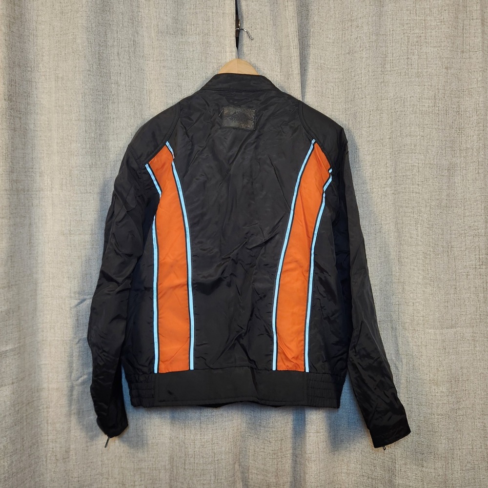 Biker Design Water Resistant Motorcycle Jacket Men's L Black Orange‎ Reflective - Picture 9 of 9